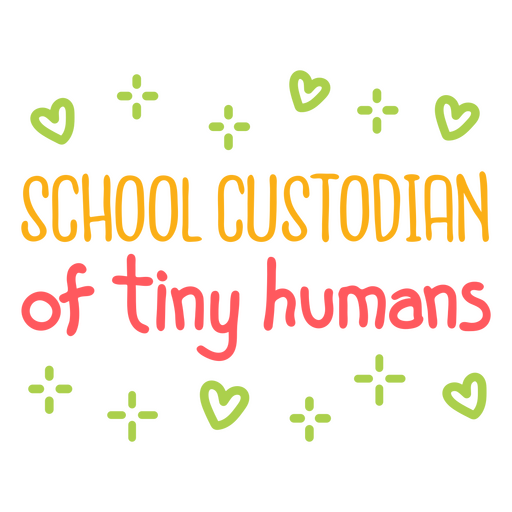 Insignia de cita de educación de pequeños humanos de conserje escolar Diseño PNG