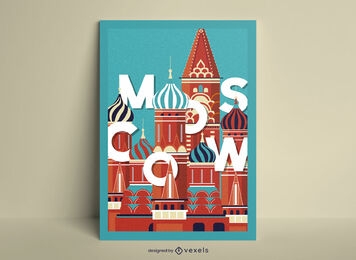 Moscow city cathedral poster