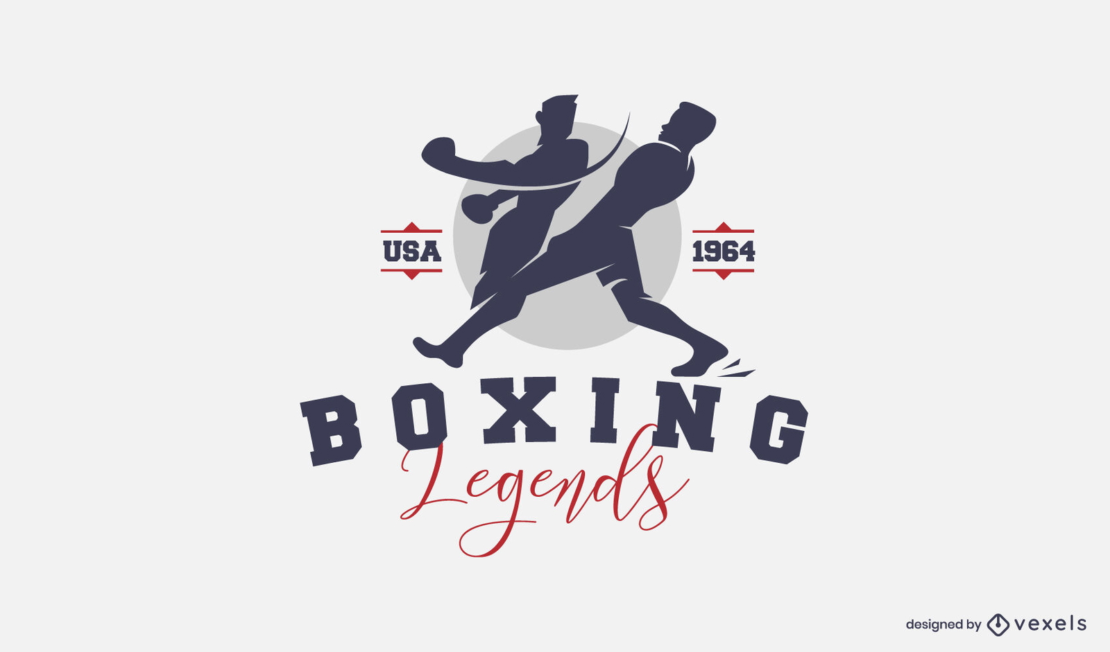 Diseño de logotipo recortado de boxeo