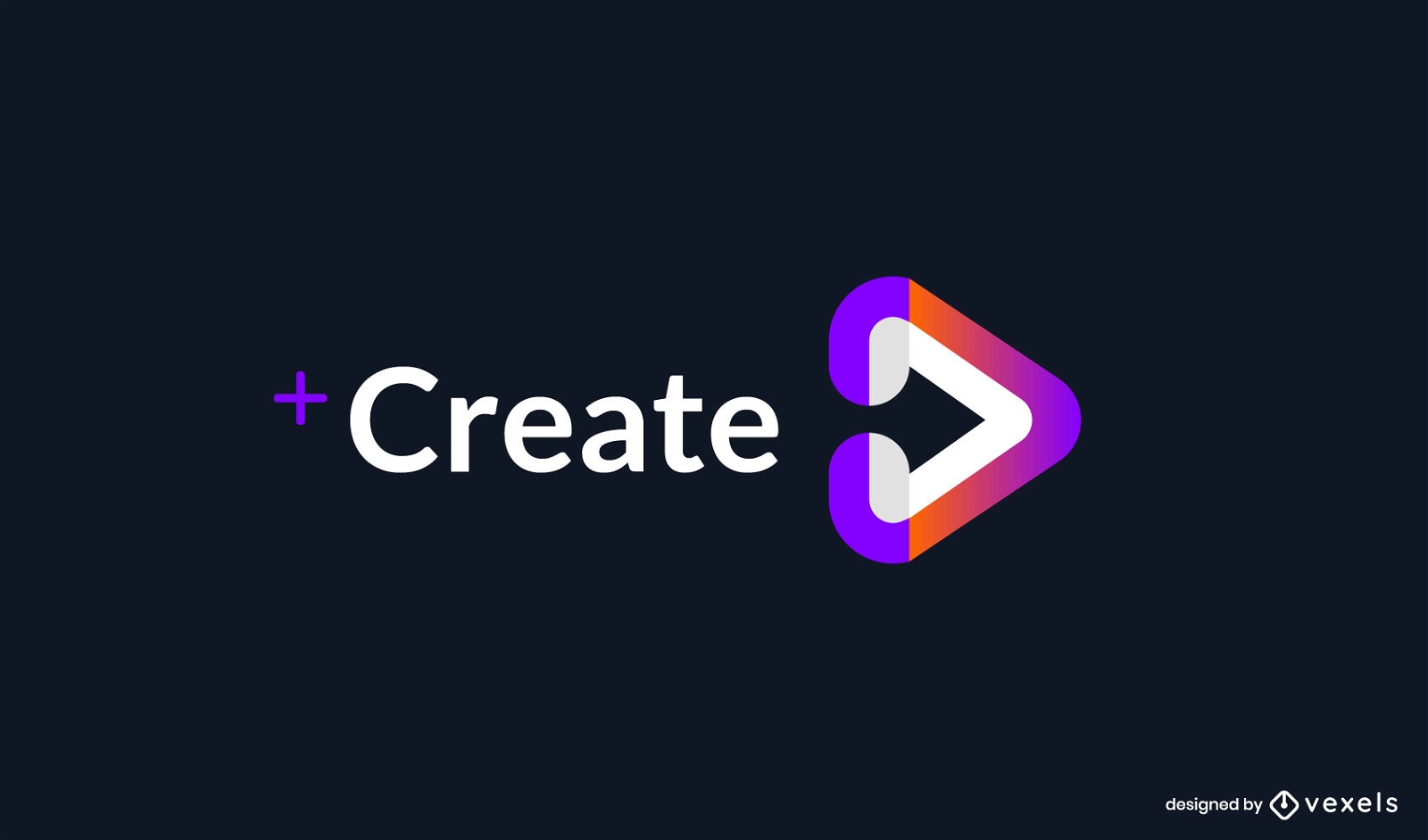 Logotipo gradiente de símbolo de reprodução em streaming