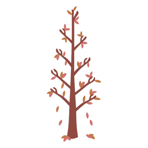 Icono de árbol de hojas botánicas de otoño Diseño PNG