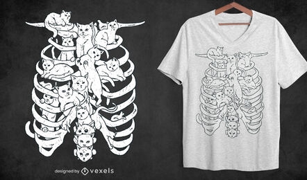 Cat spine t-shirt design