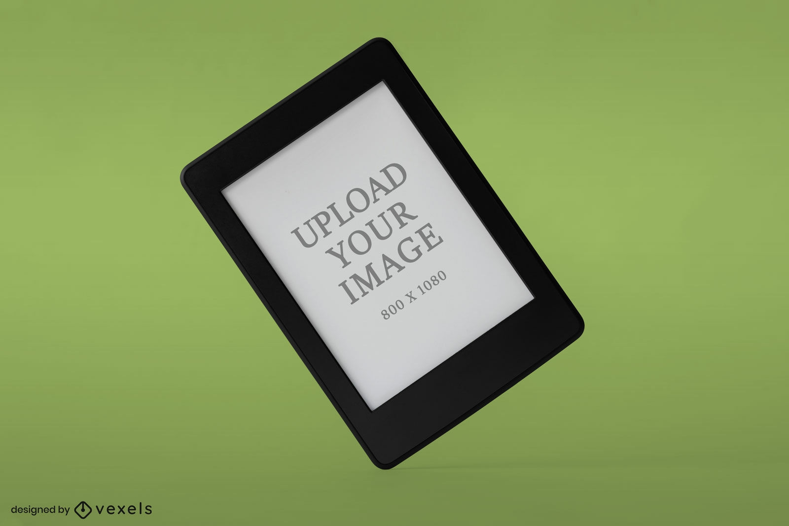Maqueta de Kindle fondo verde plano
