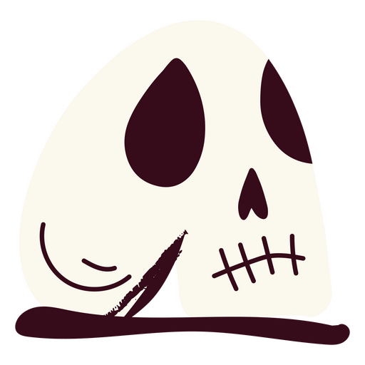 Crânio plano de halloween Desenho PNG