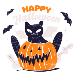Feliz cita de gato de Halloween Transparent PNG