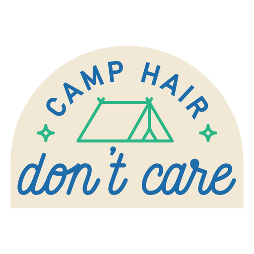 Cotización plana de cabello de campamento Diseño PNG