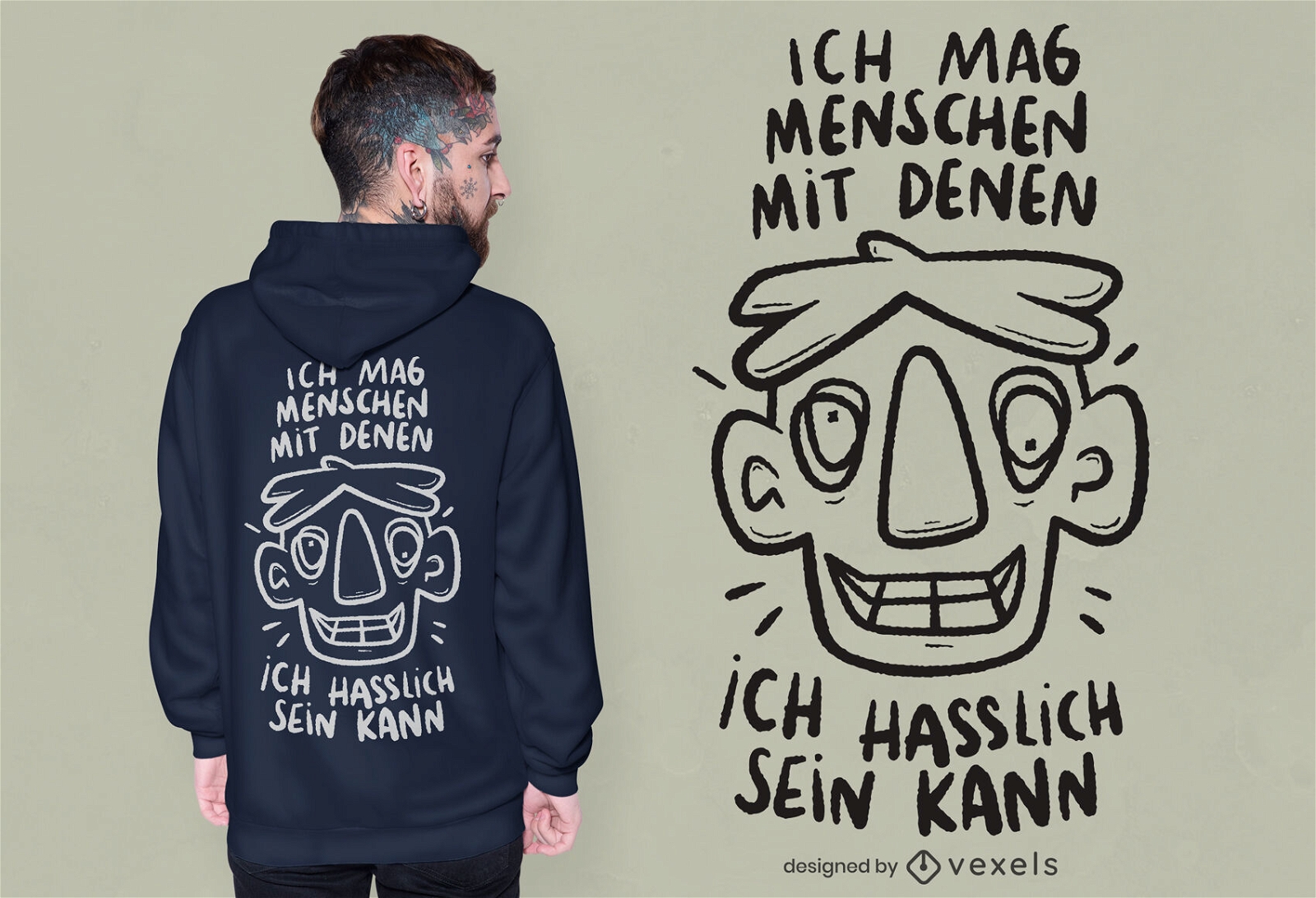 Deutsches h?ssliches Zitat T-Shirt Design