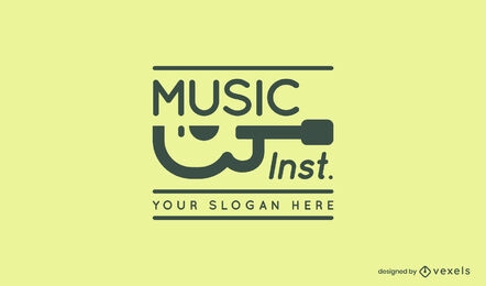 Guitar music stroke logo