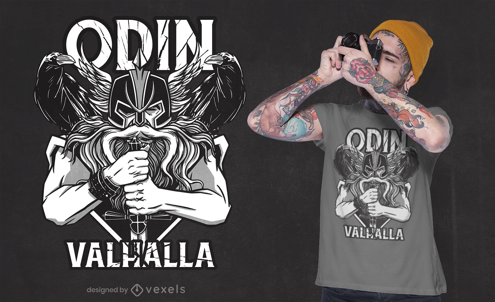 Odin Walhalla Wikinger-T-Shirt-Design