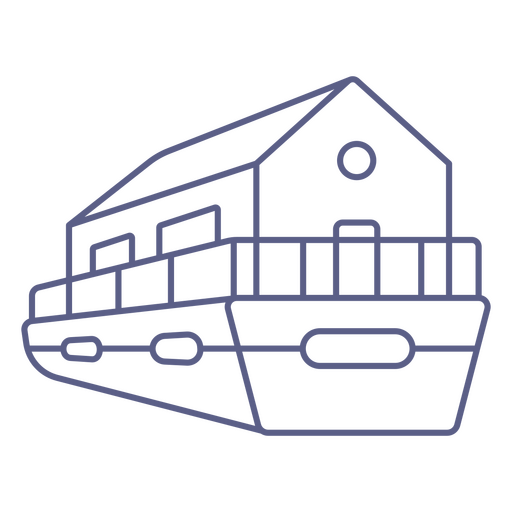 Desenho de casa-barco Desenho PNG