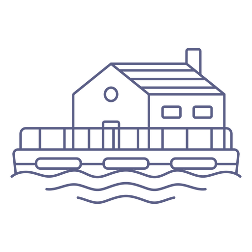 Hausboot-Wasseraktivit?ts-Bootszeichnung PNG-Design