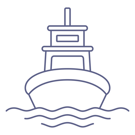 Dibujo de barco de agua de barco de lanzamiento Diseño PNG