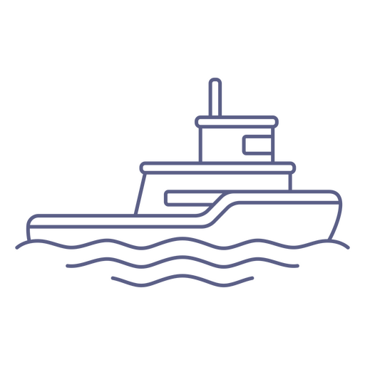 Dibujo de ferry de lanzamiento Diseño PNG