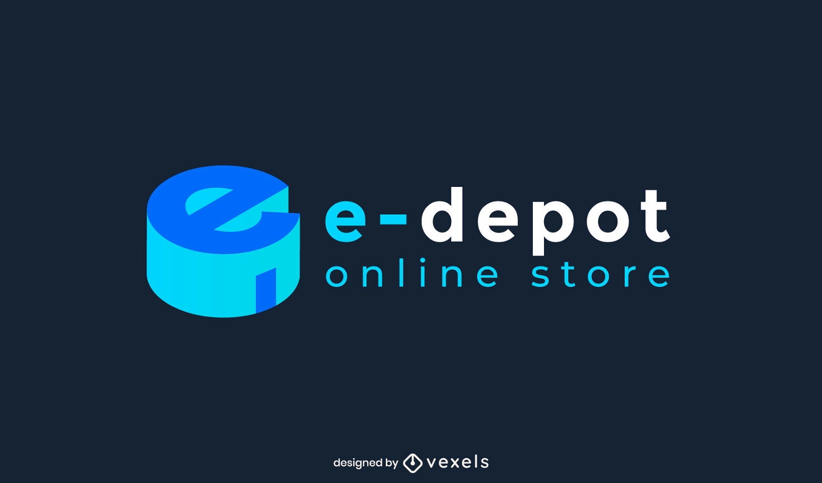 E online store 3d logo
