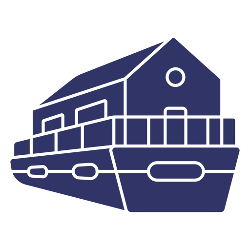 Hausboot Wassersilhouette PNG-Design