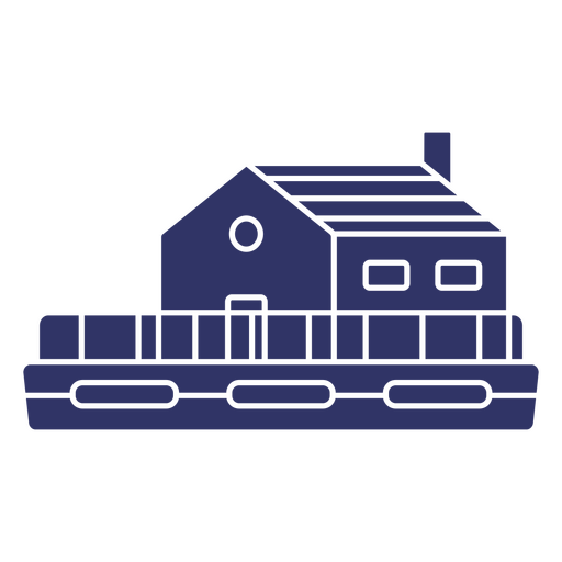 Silhueta de casa-barco de barco de água Desenho PNG