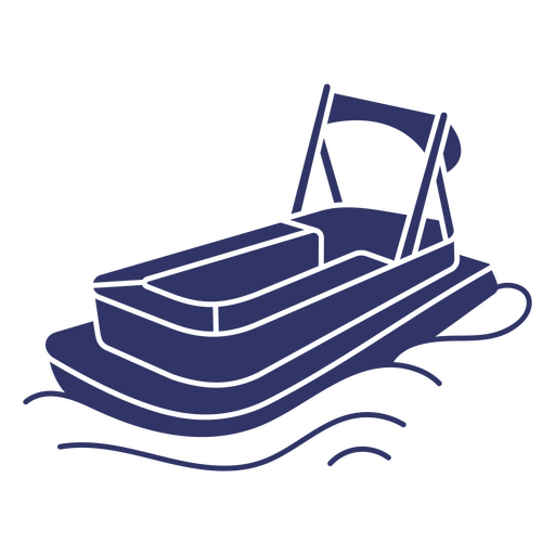 Silueta de transporte de bote pequeño Diseño PNG