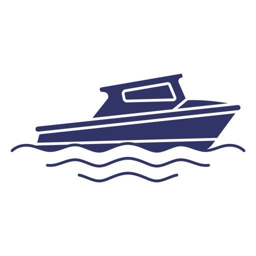 Launch boat silhouette PNG Design