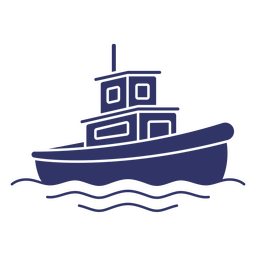 Launch boat water transport silhouette PNG Design Transparent PNG