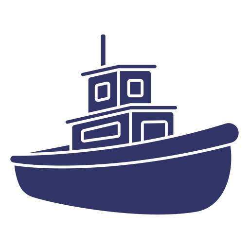Silueta de transporte de barco de lanzamiento Diseño PNG