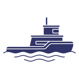Water launch boat silhouette PNG Design