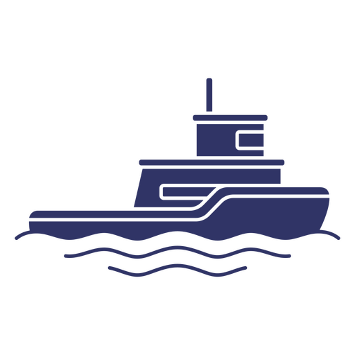 Silueta de barco de lanzamiento de agua Diseño PNG