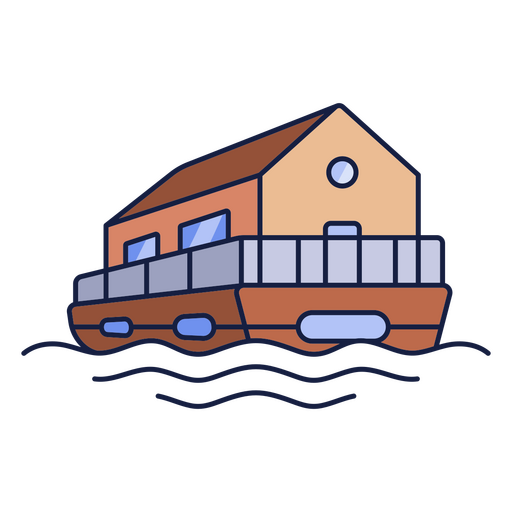 Transporthaus für Hausboote PNG-Design
