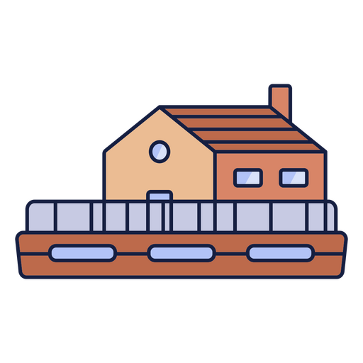 Hausboot Haus Wassertransport PNG-Design