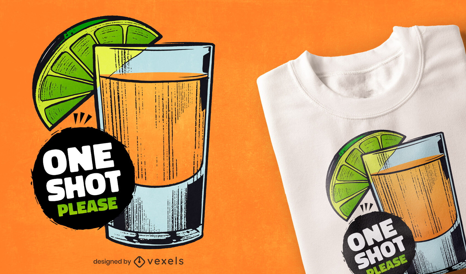 Tequila shot drink t-shirt design