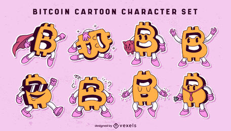 Conjunto de personajes de dibujos animados criptográficos