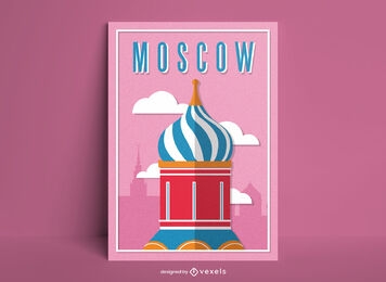 Moscow city cathedral detail poster