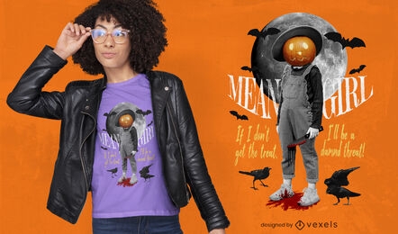 Halloween Kürbis Mann Collage T-Shirt PSD