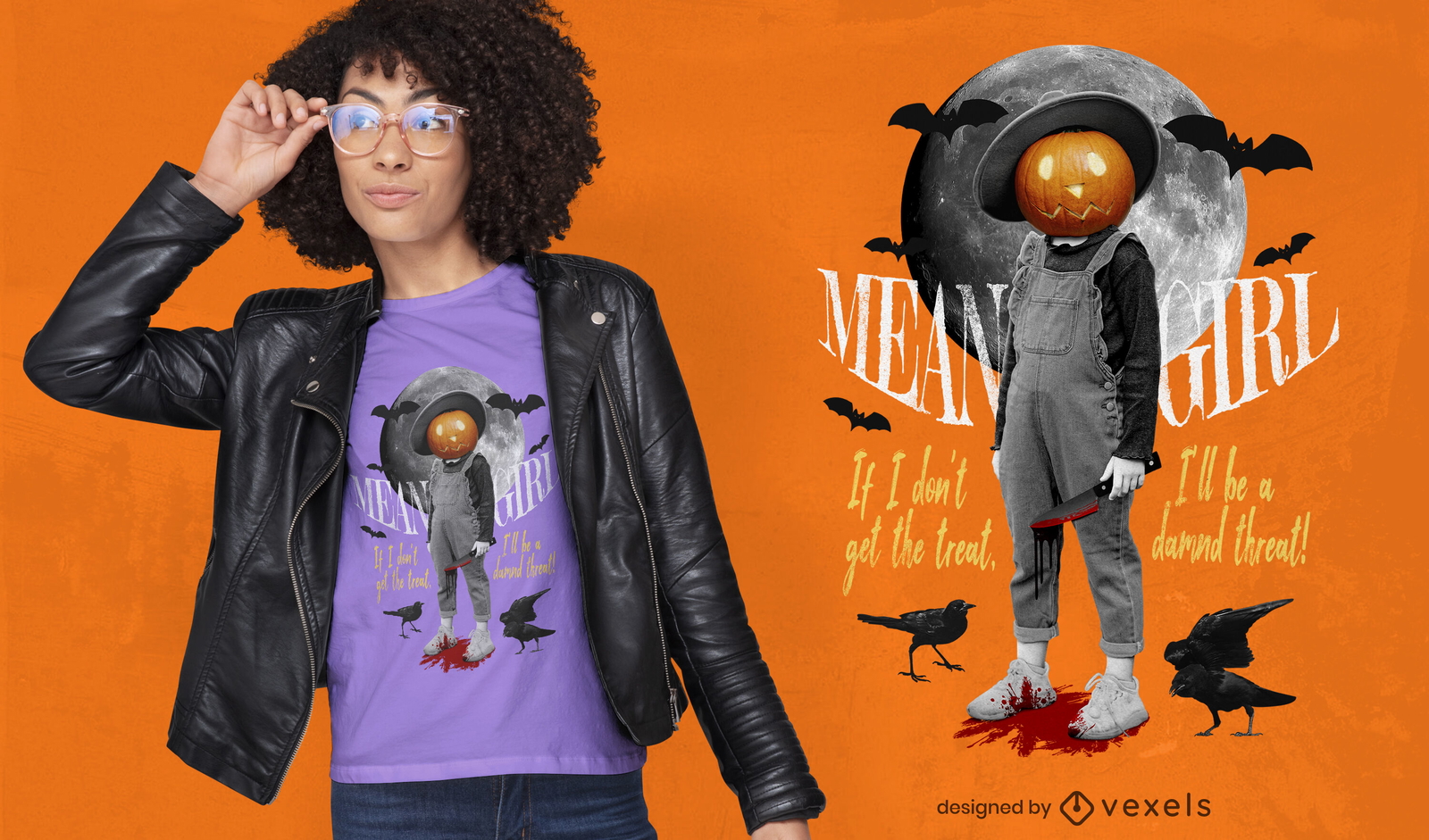 T-shirt de colagem homem abóbora de Halloween psd