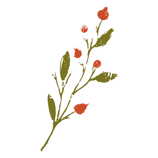 Aquarell rote kleine Blumen PNG-Design