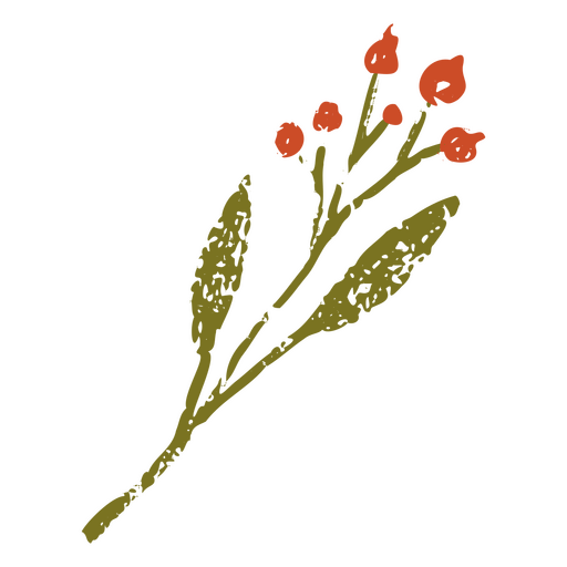 Strukturierte wilde rote Blumen PNG-Design