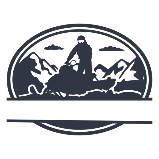 Monograma dividido em moto de neve Desenho PNG
