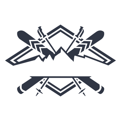 Skiing Split Monogram PNG Design