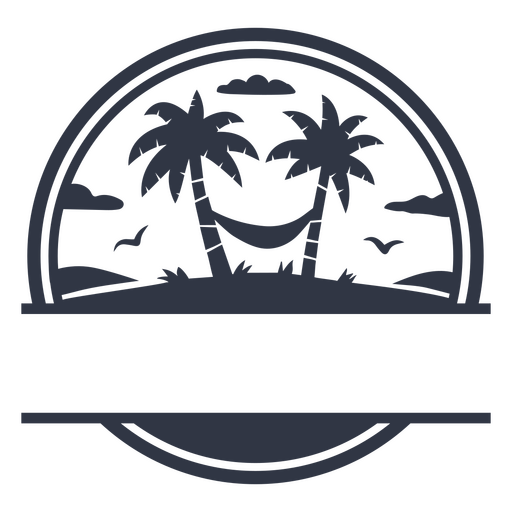 Monograma de hamaca de playa Diseño PNG