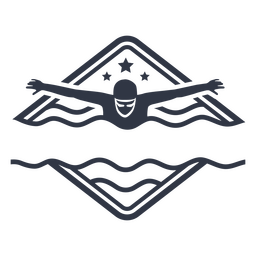 Swimming Split Monogram PNG Design