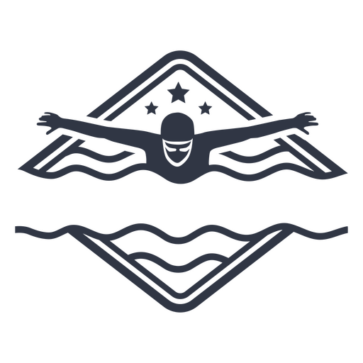 Swimming Split Monogram PNG Design