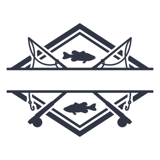 Fischen-Monogramm PNG-Design
