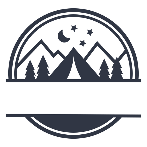 Camping Scene Monogram PNG Design