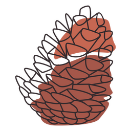 Icono de piña botánica de invierno Diseño PNG Transparent PNG