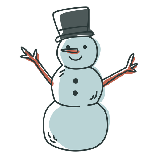 Ícone de boneco de neve botânico de inverno Desenho PNG
