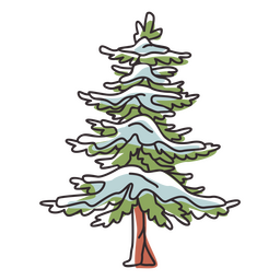 Icono de pino botánico de invierno Transparent PNG