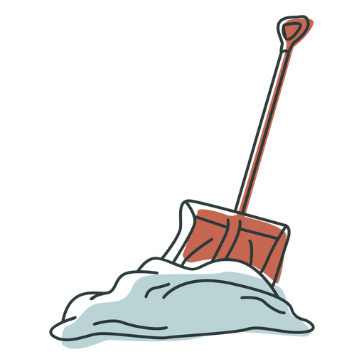 Winter botanic snow shovel icon PNG Design