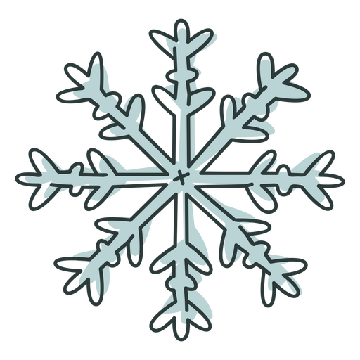 Ícone de floco de neve botânico de inverno Desenho PNG