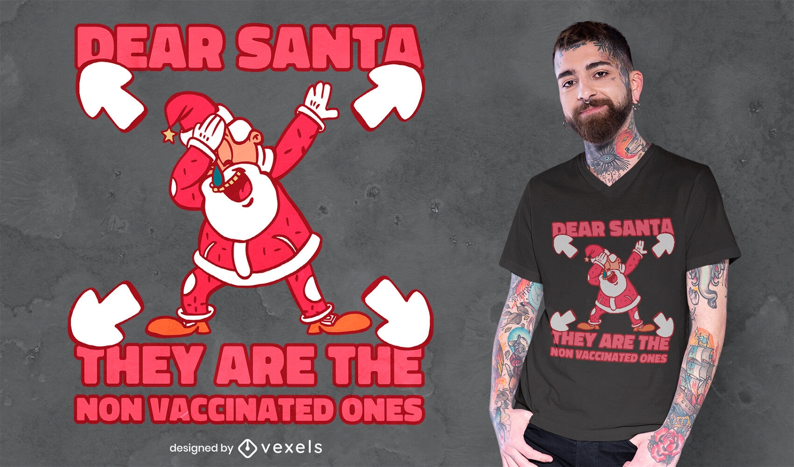 Dise?o de camiseta travieso no vacunado.