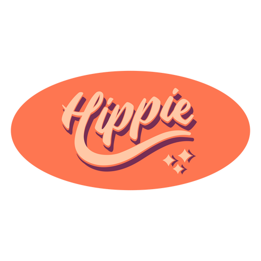 Insignia de letras de identidad hippie Diseño PNG
