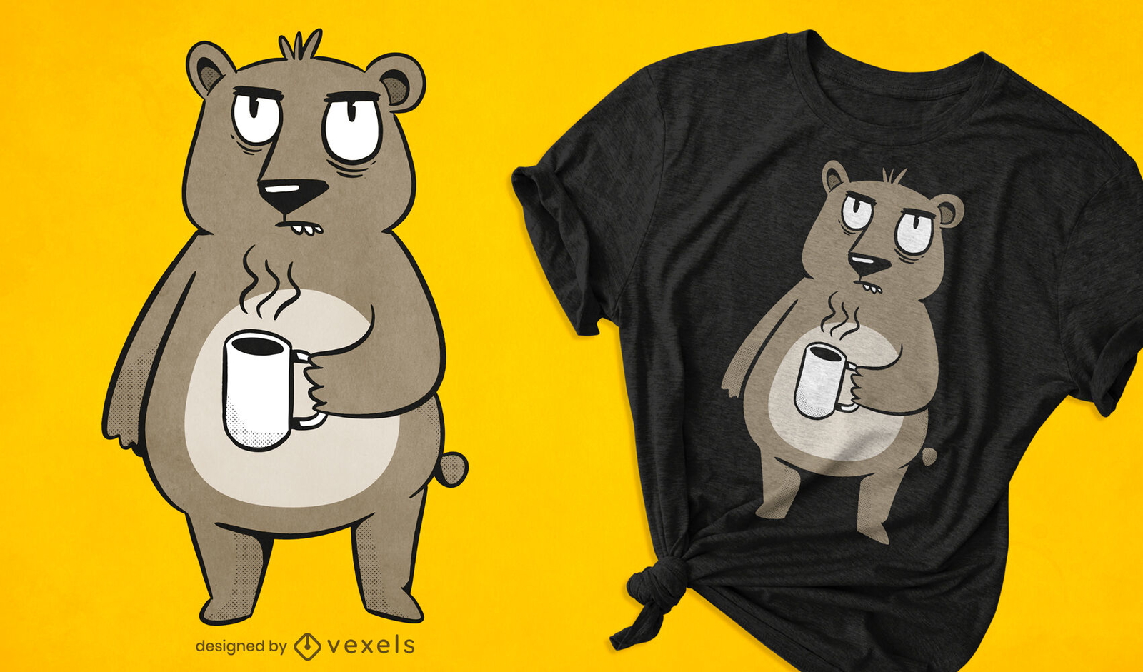 Design de t-shirt de urso mal-humorado